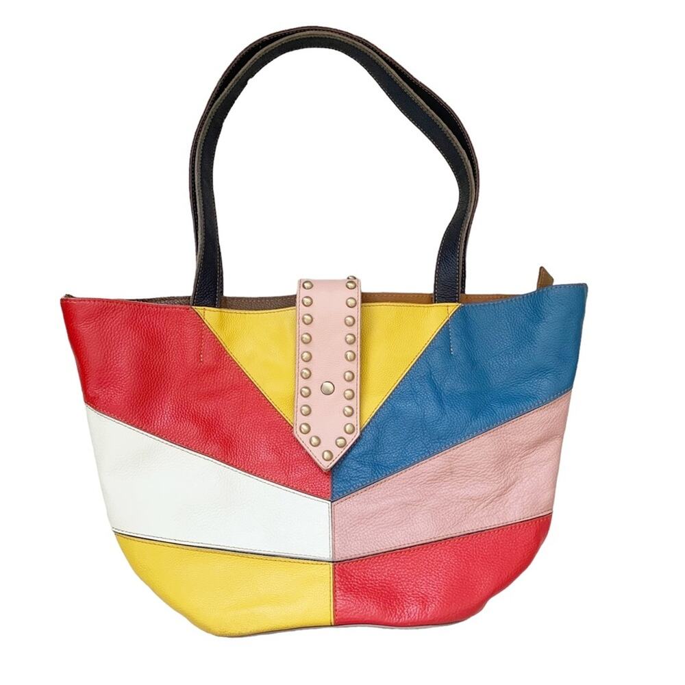 Ameri Leather Thea Multicolor Colorblock Leather … - image 3
